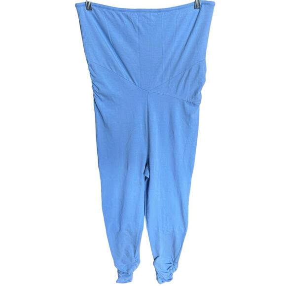 Free People NWOT Hot Shot Strapless Bodysuit Jumpsuit Raindrop Blue Size Large - Picture 6 of 12